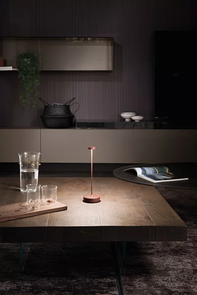 Luminária Recarregável Swap Pro com Cupula de Vidro Zafferano Itália Bronze