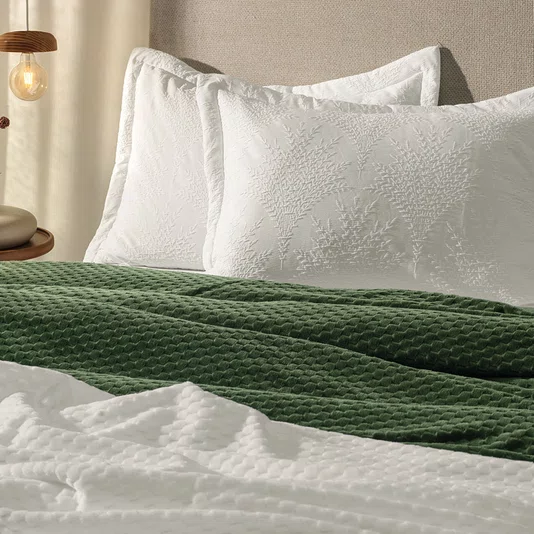Manta Casal Oliver 1,80 x 2,30 Branco Karsten
