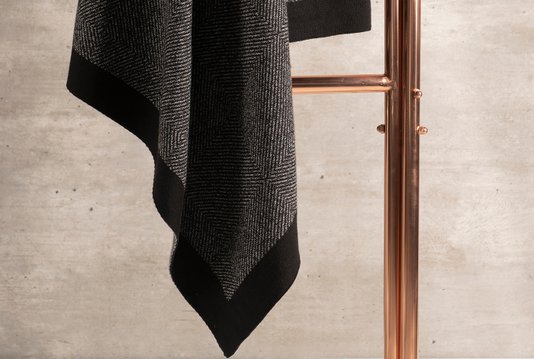 Manta de Tricô Bormio Trussardi Black 1,25m x 1,50m