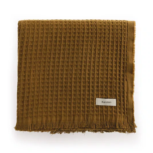 Manta Denver Algodão Ocre Karsten 1,50 x 2,00 m