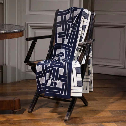 Manta em Tricô K Weave Kenzo Home Marinho 130 x 170 cm