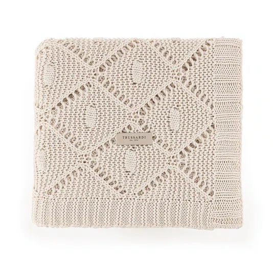 Manta Giulia Tricot Trussardi Bege 1,25 x 1,50 m