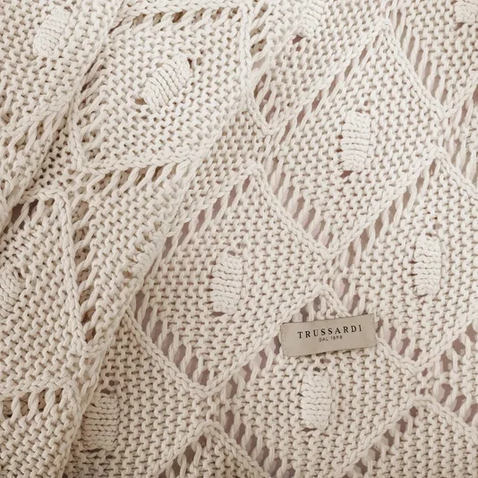 Manta Giulia Tricot Trussardi Bege 1,25 x 1,50 m