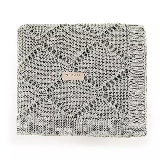 Manta Lucenzo Tricot Trussardi Cinza 1,25 x 1,50 m