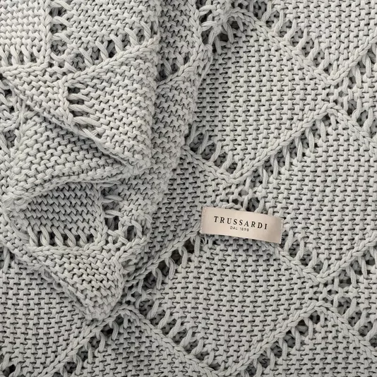 Manta Lucenzo Tricot Trussardi Cinza 1,25 x 1,50 m