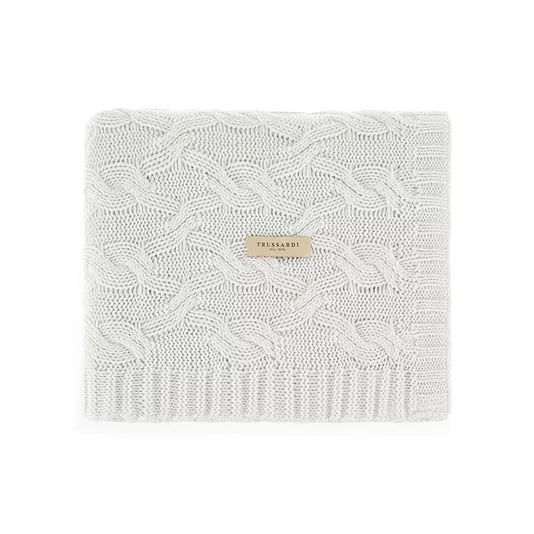 Manta Vittoria Tricot Trussardi Off White 1,25 x 1,50 m