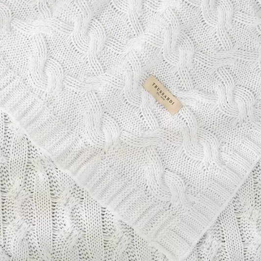 Manta Vittoria Tricot Trussardi Off White 1,25 x 1,50 m