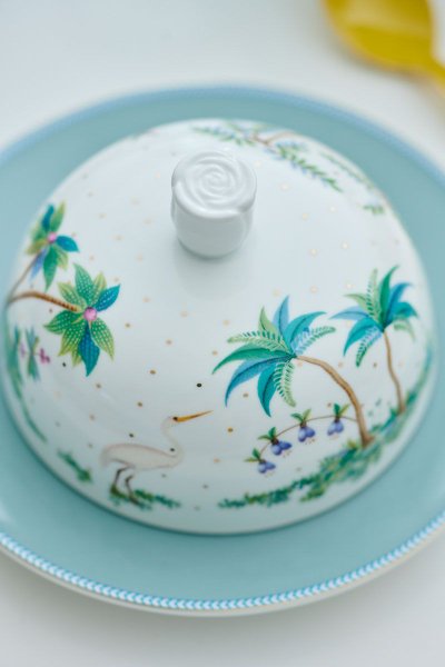 Manteigueira Dots Jolie Pip Studio Branco e Azul