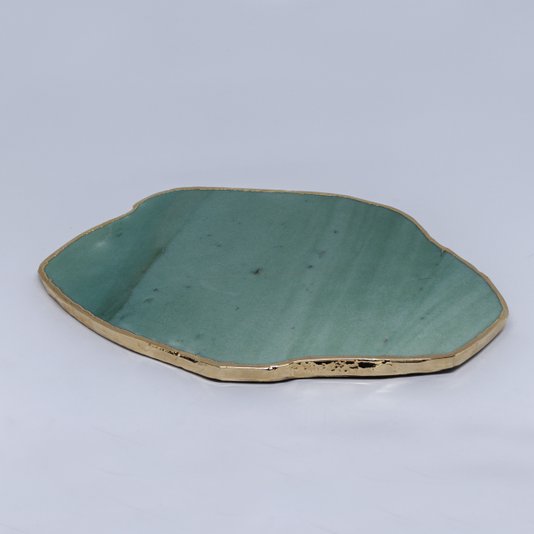 Maxi Platter Quartzo Verde com Ouro 24K Camila Vieira 25 cm