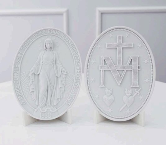 Medalha Dupla N.Senhora Das Graças sem Suporte Vigore Art Decor 15cm