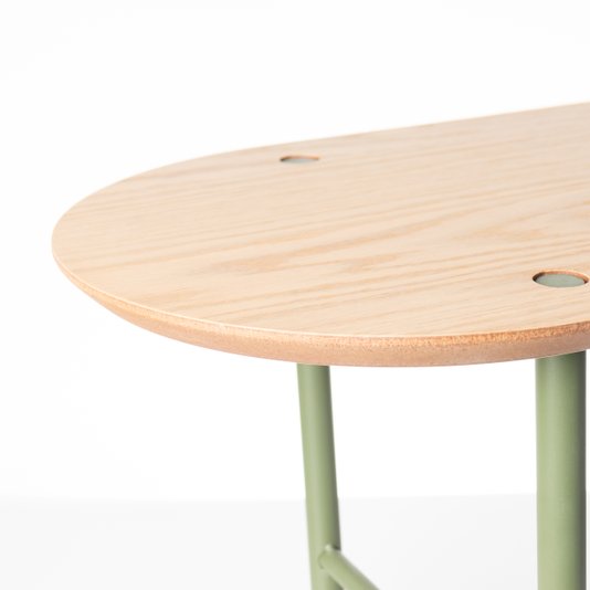 Mesa Lateral Baixa Verso Verde Militar Iludi Design 35 cm