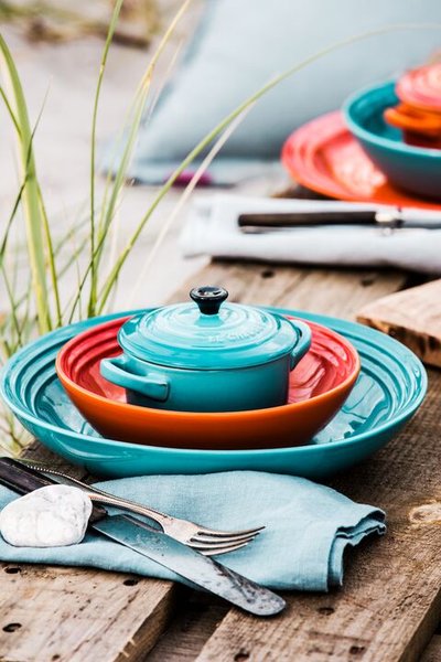 Mini Cocotte Cerâmica Le Creuset Azul Caribe 10 cm