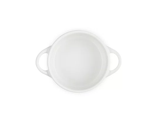 Mini Cocotte Pegador Coração Dourado Le Creuset Branco 250 ml