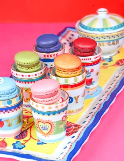 Mini Copo com Pires em Porcelana Pássaro e Flor Mamma Mia Baci Milano