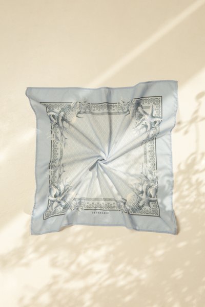Mini Lenço Bari Viscose Trussardi Estampado 51cm x 51cm