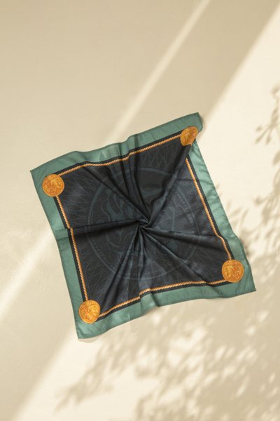Mini Lenço Magnun Viscose Trussardi Estampado 51cm x 51cm