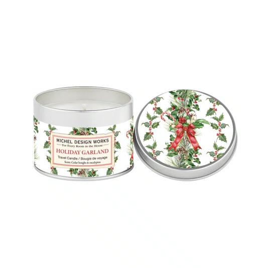 Mini Vela em Lata Holiday Garland Michel Design Works 20 Horas