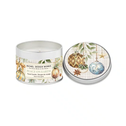 Mini Vela em Lata Peace on Earth Michel Design Works 20 Horas