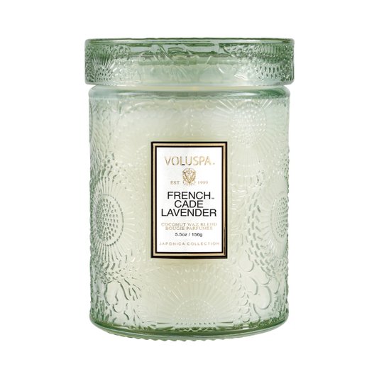 Mini Vela French Cade Pote de Vidro Relevo Voluspa 50 horas