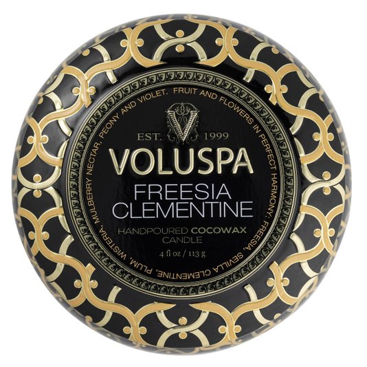 Mini Vela Lata Freesia Clementine Voluspa 25 Horas