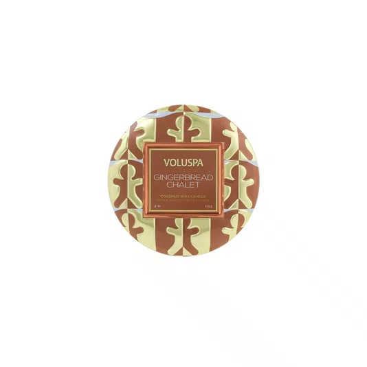Mini Vela Lata Gingerbread Chalet Voluspa 25 Horas