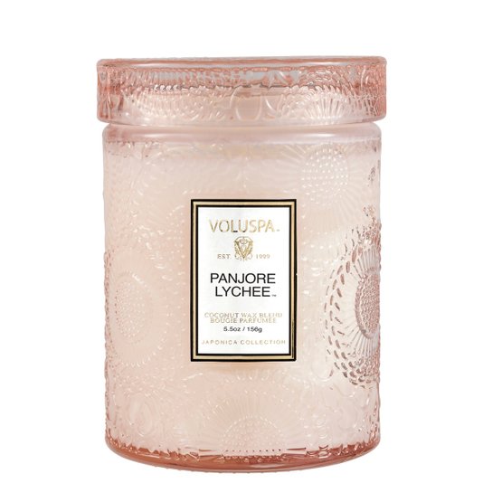 Mini Vela Pote Vidro Panjore Lychee Voluspa 50 Horas
