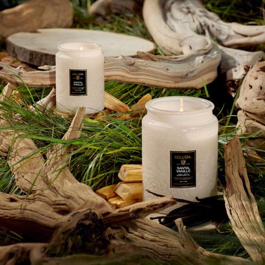 Mini Vela Pote Vidro Santal Vanille Voluspa 50 Horas