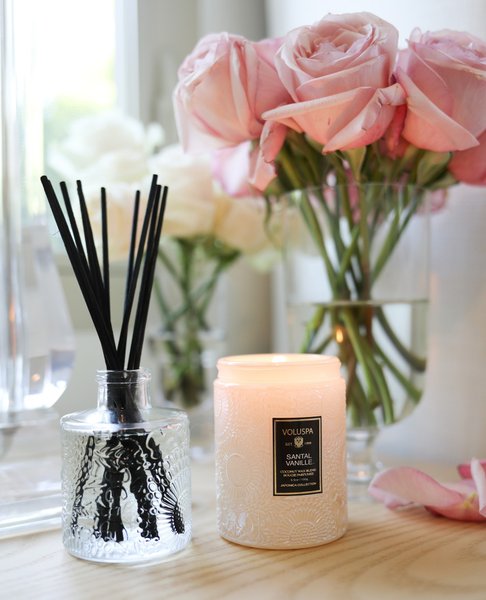 Mini Vela Pote Vidro Santal Vanille Voluspa 50 Horas