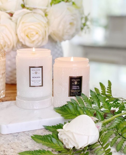 Mini Vela Pote Vidro Santal Vanille Voluspa 50 Horas