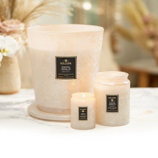 Mini Vela Pote Vidro Santal Vanille Voluspa 50 Horas