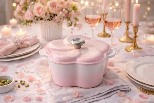 Panela Floral Tradition Le Creuset Shell Pink 20 cm
