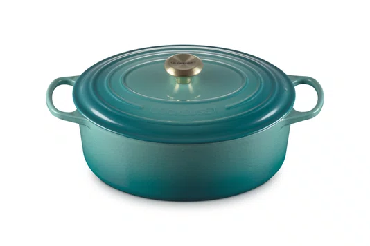 Panela Oval Signature Le Creuset Bleu Riviera 31 cm