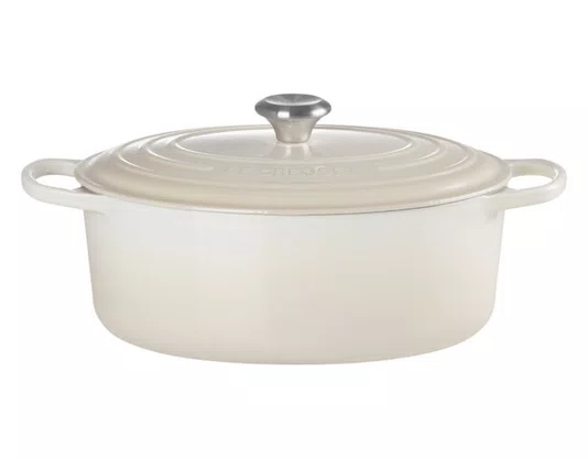 Panela Oval Signature Le Creuset Meringue 35 cm