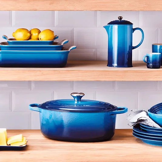 Panela Redonda Risotto Signature Le Creuset Azure Blue 30 cm