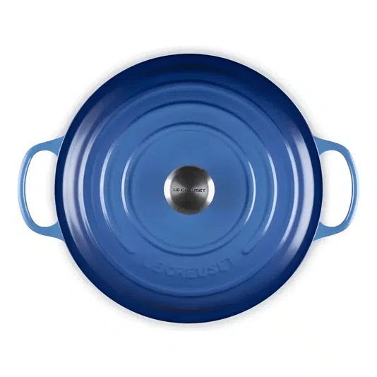 Panela Redonda Risotto Signature Le Creuset Azure Blue 30 cm