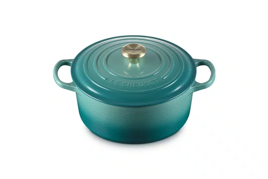 Panela Redonda Signature Le Creuset Bleu Riviera 22 cm