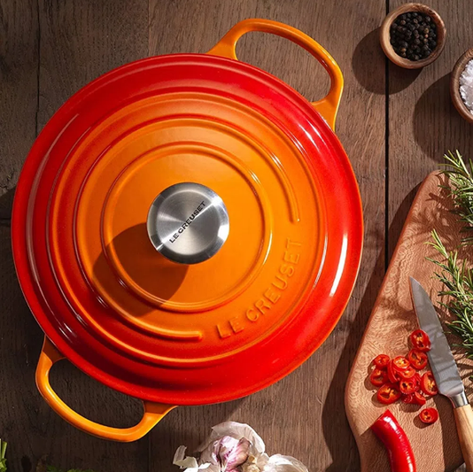 Panela Redonda Signature Le Creuset Laranja 28 cm