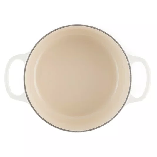 Panela Redonda Signature Pegador Dourado Le Creuset Branco 22 cm
