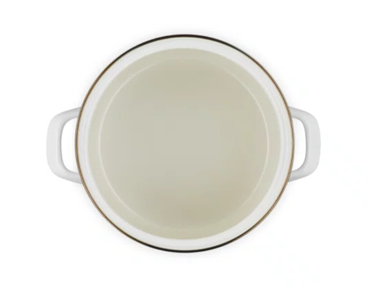 Panela Stock Pot com Pegador Dourado Le Creuset Branco 20 cm