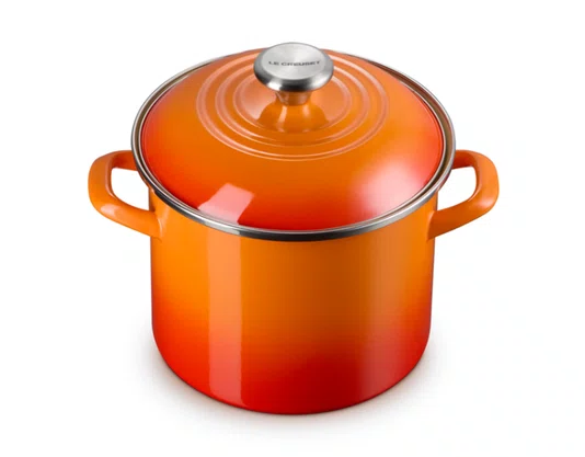 Panela Stock Pot com Pegador em Aço Inox Le Creuset Laranja 22 cm