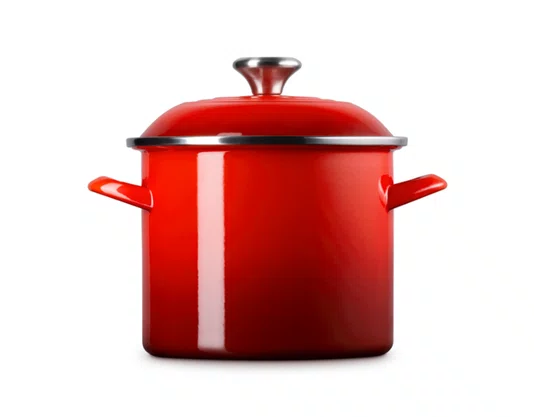 Panela Stock Pot com Pegador em Aço Inox Le Creuset Vermelho 22 cm