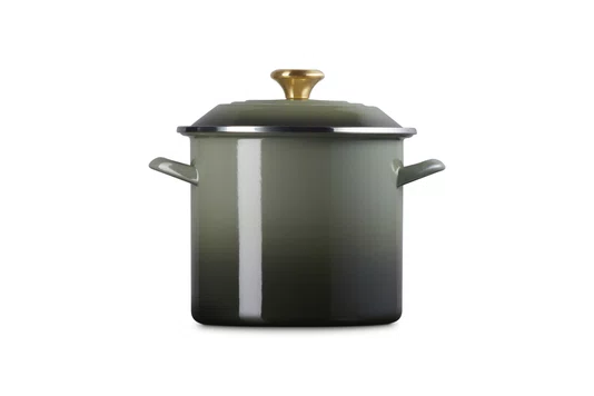 Panela Stock Pot Pegador Dourado Le Creuset Thyme 22 cm