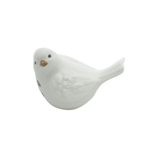 Pássaro Decorativo de Cerâmica Garden Lyor Branco 10 cm