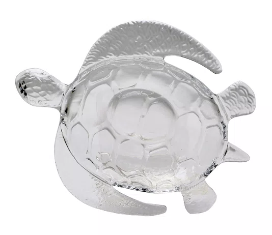 Petisqueira Acrílico Pequena Tartaruga Transparente 27 cm