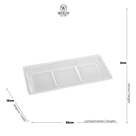 Petisqueira Cristal Wolff 30x12 cm