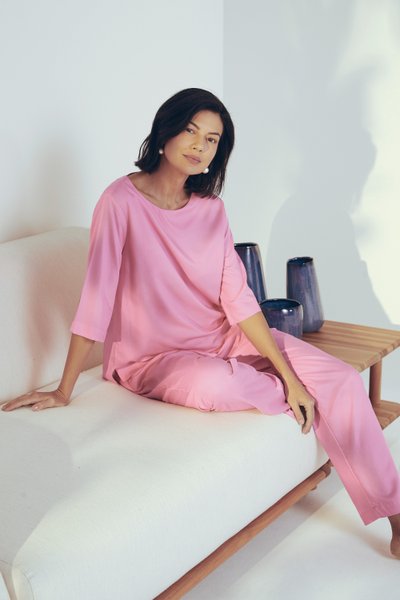Pijama Longo G Lucelli Trussardi Rosa Gelato