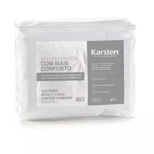 Pillow Top Super King Conforto Karsten Branco 1,93 x 2,03 m