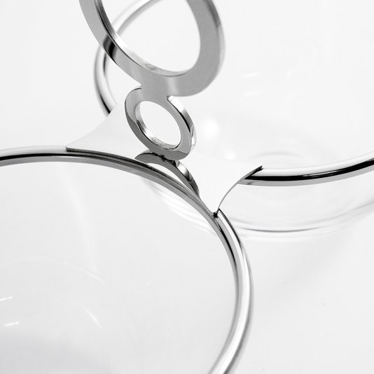 Porta Aperitivo Duplo Venezia Riva Inox 28 cm