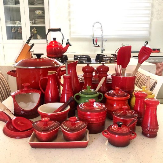 Porta Condimentos Em Cerâmica Pequeno Le Creuset Vermelho