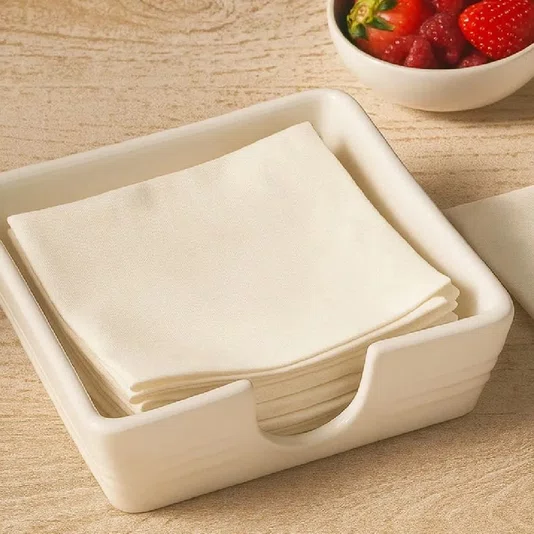 Porta Guardanapo em Cerâmica Signature Le Creuset Meringue 15 cm
